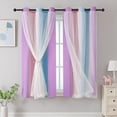 thumbnail image 1 of Cortinas XiDi Arcoíris Rosa Púrpura para Dormitorio 107x160cm, 1 of 6