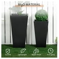 thumbnail image 5 of Outdoor Planters 2-Pack, 22 & 18in Flower Pots, Stackable Plant Pots with Drainage, Durable MgO, Black, for Porch Patio Yard Garden, 5 of 9