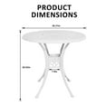 thumbnail image 5 of 31" Patio Table Cast Aluminum Round Patio Table,Metal Patio Dining Table with Umbrella Hole,All Weather Outdoor Bistro Dining Table for Backyard, Garden, Balcony, White Patio Table., 5 of 7