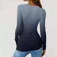 thumbnail image 4 of Womens Ribbed Knit Long Sleeve Shirts Trendy Casual Henley Tops Slim Fitted Basic T-Shirts, 4 of 5
