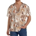 thumbnail image 1 of Fotbe Woodland Animals in Neutral Tones Camisa Estampada de Manga Corta para Hombre, Casual de Verano, Estilo Playero, Sin Arrugas-Medium, 1 of 5
