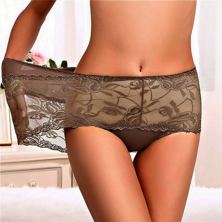 Women s Underwear High Waisted Sexy Triangle Lace No Trace High Waist Large Size Transparent Panties Soft No Wedgie Underwear