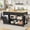 Black, variant on ChicZhiNest Kitchen Island with Seating Include 2 Stools, 47" Solid Rubberwood Dining Table with Power Outlet, 6 Hooks, Kitchen Bar Table Set with 2 Drawers & Open Shelves Storage Cabinet, White