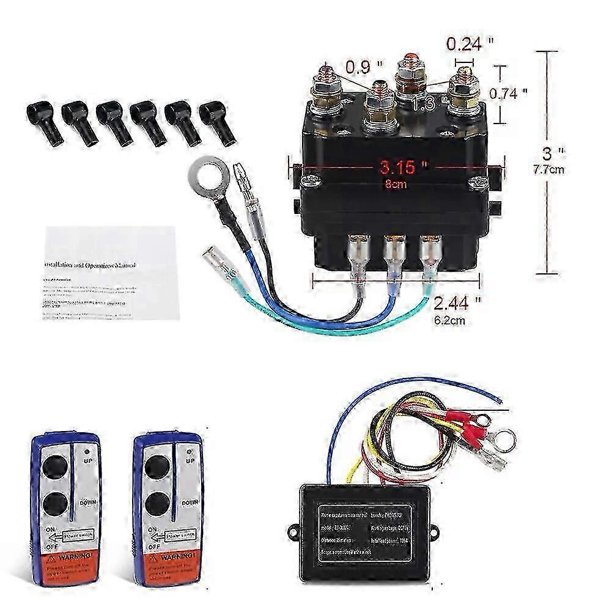 12v 500a Hd Contactor Winch Control Solenoid Twin Wireless Remote Suit ...