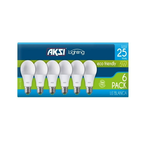 Foco LED Aksi Lighting Paquete de 6 focos,  modelo 129004, luz blanca