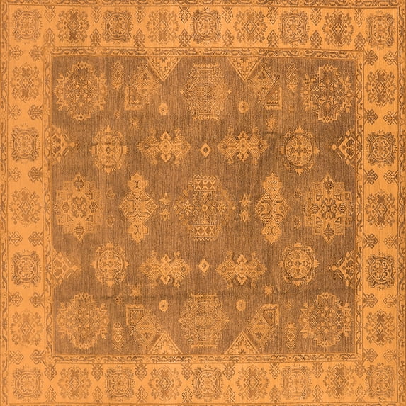 Ahgly Company Indoor Square Oriental Orange Traditional Area Rugs, 6' Square