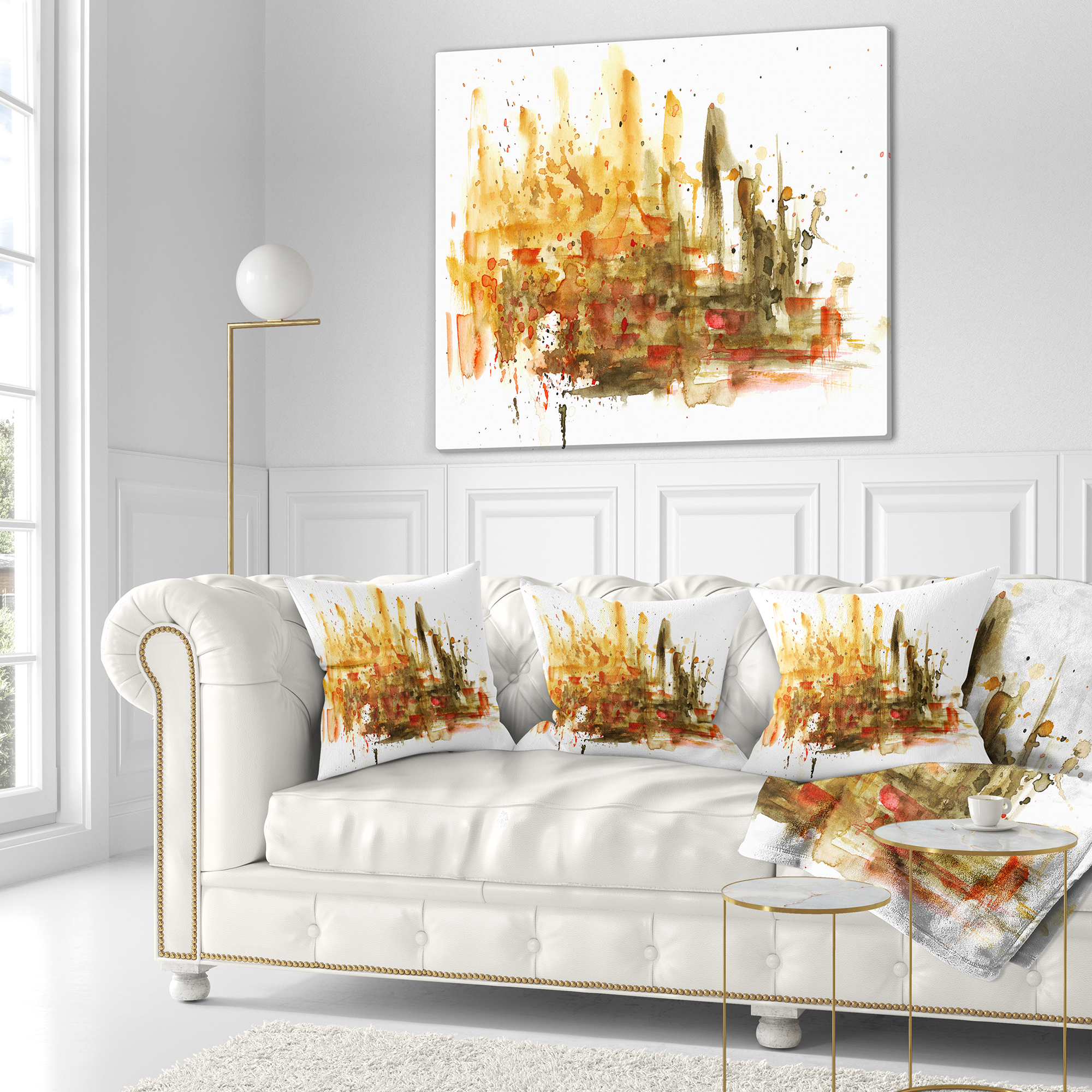 Designart Abstract Composition Art - Abstract Throw Pillow - 18x18