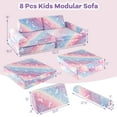 thumbnail image 3 of Honeyjoy 8 PCS Modular Kids Play Couch with Handles Machine Washable Covers for Building Fort Multicolor, 3 of 10
