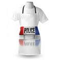 thumbnail image 3 of Police Apron Police Car Sirens on Top Cap like Round Shaped Red and Blue Work of Art, Unisex Kitchen Bib Apron with Adjustable Neck for Cooking Baking Gardening, Red Blue and White, by Ambesonne, 3 of 3
