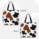 thumbnail image 2 of Easygdp Brown Black Cow Bolsa Tote para Mujer, Bolso de Hombro para Trabajo, Playa, Viajes, Compras y Supermercado, 2 of 7