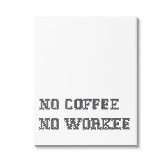 Stupell Industries Funny No Coffee Phrase Food & Beverage Painting Gallery Wrapped Canvas Art Print Wall Art, 16 x 20