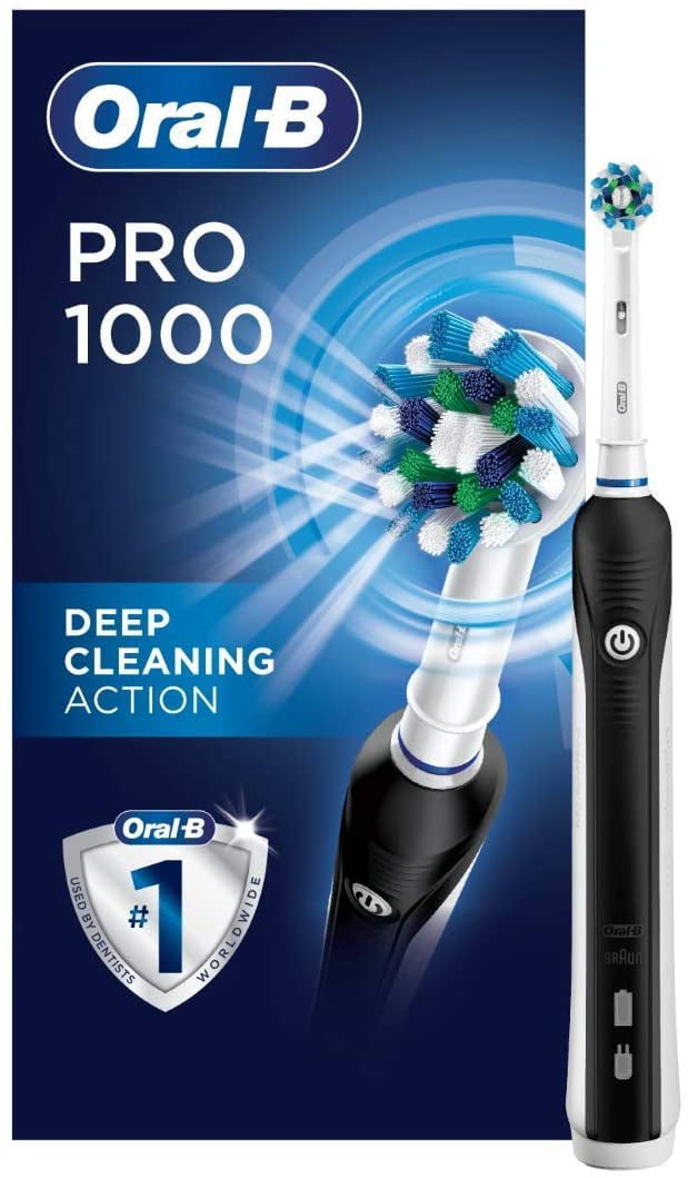 inzet Geheugen Positief Oral-B 1000 CrossAction Electric Toothbrush, Black, Powered by Braun -  Walmart.com