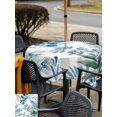 thumbnail image 4 of Outdoor Tablecloth with Umbrella Hole and Zipper, Navy Blue Leaves Square Table Cloth 54x54 Inch Waterproof Tablecloth, Summer Botanical Farmhouse Watercolor Leaf Picnic Table Cover for Patio Camping, 4 of 7