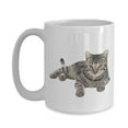 thumbnail image 3 of Grey Tabby Cat Mug - Funny Tea Hot Cocoa Coffee Cup - Novelty Birthday Christmas Anniversary Gag Gifts, Ceramic Mug 11Oz, 3 of 4