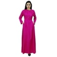 thumbnail image 4 of Bimba Women's Long Sleeve Maxi Mandarin Collar Plain Jilbab Dress With Pockets, 4 of 7
