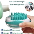 thumbnail image 2 of Cepillo de masaje para baño para mascotas 2 en 1, dispensador de champú para el cuidado de mascotas, cerdas de silicona suaves para quitar el pelo, perfecto para, 2 of 5