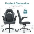 thumbnail image 3 of CONCETTA Computer Desk Chair, Gaming Chair with Flip-up Armrests, Ergonomic Home Office Chairs Height Adjustable, Leather Game Chair with Lumbar Support, Black and Gray, 3 of 8