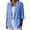 Blue, variant on Blazers for Women Linen Blend Notched Lapel Single Button Long Sleeve Outerwear Loose Casual Blazer Jacket with Dual Patch Pockets