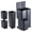 black, variant on Triple Compartment Stainless Steel Trash & Recycling Bin Combo – 16 Gallon, Removable Inner Buckets, Collapsible Foot Pedal – Step-On Garbage Can for Kitchen, Home, Office – Stainless Steel Color