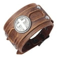 thumbnail image 1 of Brazaletes de cuero para hombres y mujeres Pulsera de punk rock Pulseras de urdimbre Marrón Yuyangstore Pulsera de pulsera, 1 of 7