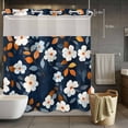 thumbnail image 5 of Spring White Flowers No Hooks Shower Curtain with Snap-in Liner Retro Pastoral Style Shower Curtains for Bathroom, Waterproof, Easy Install, Washable 66"x72", 5 of 9