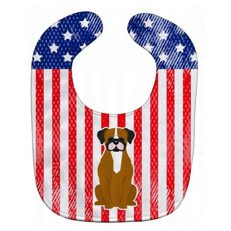 

Patriotic USA Flashy Fawn Boxer Baby Bib