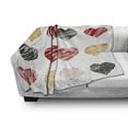 thumbnail image 3 of Romance Soft Flannel Fleece Throw Blanket, Hand Drawn of Heart Love Valentines Wedding Theme Print, Cozy Plush for Indoor and Outdoor Use, 60" x 80", Pale Coffee Black Red, by Ambesonne, 3 of 6