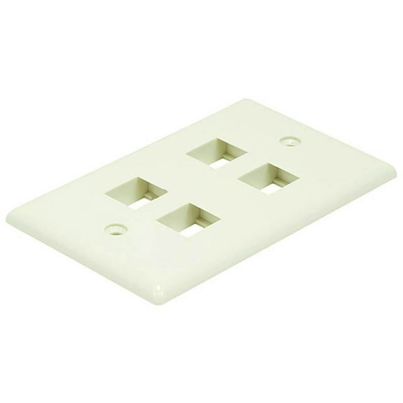 Monoprice 4-Hole 1-Gang Keystone Wall Plate - Ivory