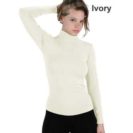 Download EK TANCO - Women Stretch Long Sleeve Mock neck Turtleneck ...