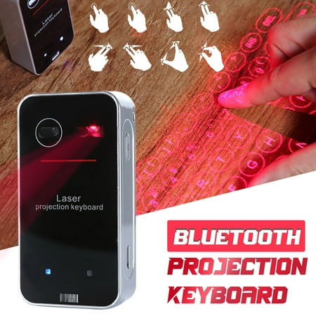 Uorcsa Bluetooth Virtual Projection Keyboard Wireless Bluetooth Portable Projection Keyboard For Smart Phone PC Table Black