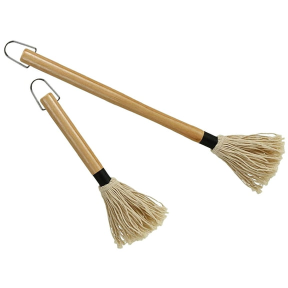 2 Pcs BBQ Feeding Mop Set Grill Basting Barbecue Accessory Brush for Pastry Oil Baking