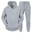 thumbnail image 4 of 2Pcs/Set Long Sleeve Elastic Waist Mid-rise Thickened Sportswear Set Men Winter Solid Color Pockets, 4 of 5