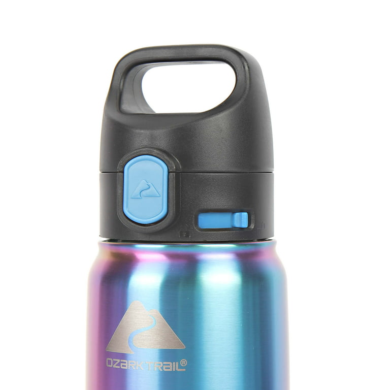 Ozark Trail 24oz Vacuum Sealed Stainless Steel Water Bottle, Blue 