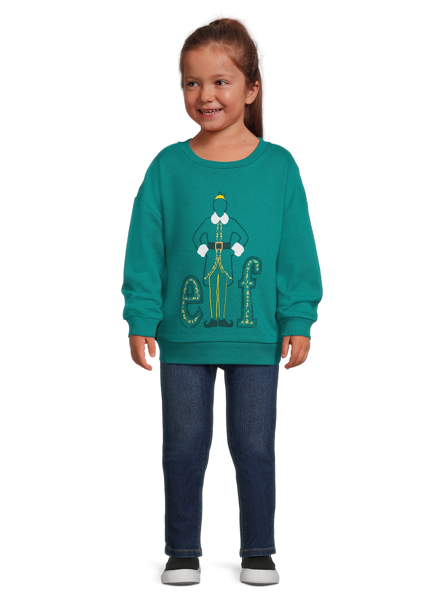 Elf Toddler Girl Buddy Christmas Graphic Sweatshirt, Sizes 12M-5T