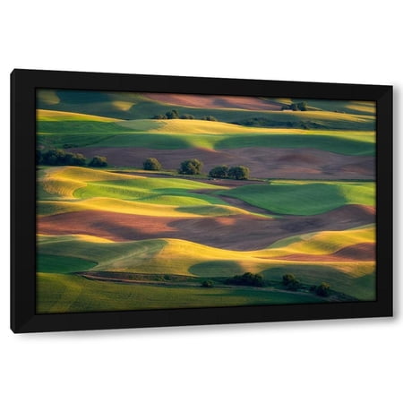 Gerald Macua 14x11 Black Modern Wood Framed Wall Art Titled - Colorful Palouse