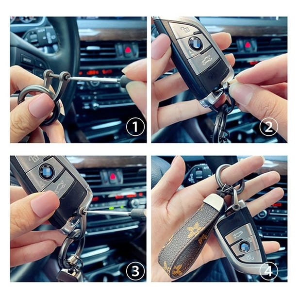 Porte-clés de voiture bracelet en cuir de créateur de luxe pour