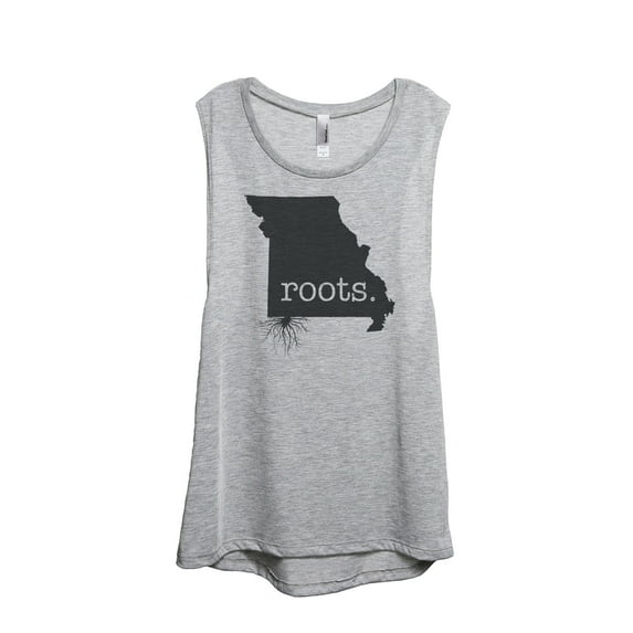 Thread Tank Home Roots State Missouri MO Women's Sleeveless Muscle Tank Top Sport Grey Small