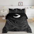 thumbnail image 2 of Homewish Mid Century Minimalism Full Size Comforter Sets, Black White Bedding Comforter Set, Black Reversible 3pcs, 1 Comforter and 2 Pillowcases, 2 of 6