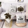 thumbnail image 4 of Fall Throw Pillow Covers 18x18 Inch Set of 4 Maple Leaves Pumpkin Truck Pumpkin Patch Farmhouse Decorative Thanksgiving Home Autumn Cushion Covers for Couch, 4 of 6