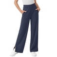 thumbnail image 2 of CCRFTGI Flare Leggings for Kids Girls Size 7 High Waisted Yoga Pants Athletic Sports Bell Bottoms Stretchy Running Leggings with pockets Royal Blue 11-12 Years, 2 of 2