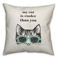 thumbnail image 2 of Creative Products My Cat is Cooler Than You 18x18 Spun Poly Pillow, 2 of 3