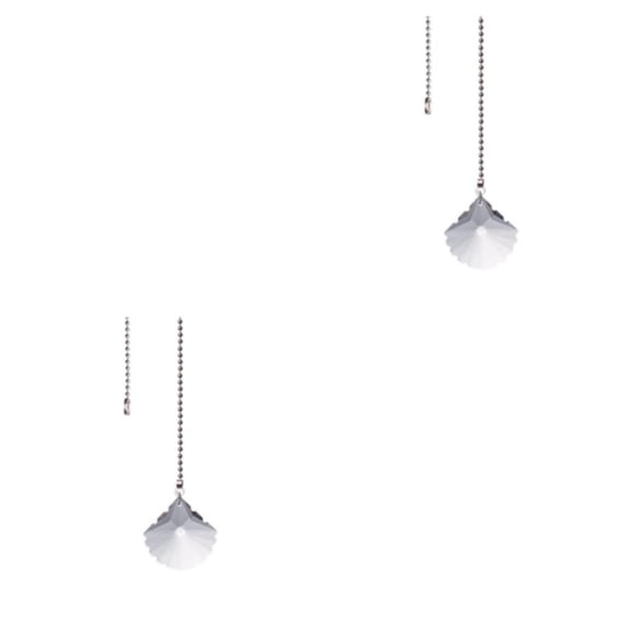 Naiovety Crystal Pull Chain Extension Lámpara portátil Pull Crystal Pendant Fan Chains para luces de baño 50mm / Scallop Bead 50mm/Cuenta festoneada 2piezas