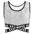 thumbnail image 4 of dPois Kids Girls Sparkle Sequin Hip Hop Dance Top Vest Crisscross Back Sleeveless Metallic Jazz Tank Silver 8, 4 of 6