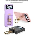 thumbnail image 2 of Compatible Samsung Z Flip 4 Case with Ring Stand, Ultra-Thin Cover Built-in Camera Lens Screen Protector Shockproof Phone Case for Samsung Galaxy Z Flip 4 Case, Purple, 2 of 14