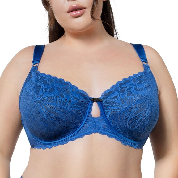 Parfait Charlotte Full Bust Lace Unlined Bra, Sapphire, 32I