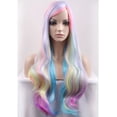thumbnail image 1 of BERON Peluca completa suave y encantadora de colores mezclados, rizada de 27 pulgadas de largo, con gorro de peluca con flequillo incluido, 1 of 5