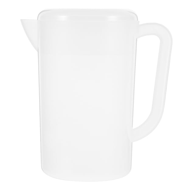Dispensador de agua fría para cocina, jarra de agua de plástico reutilizable, jarra de jugo transparente para refrigerador con tapa