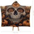 thumbnail image 2 of Wearable Blanket Halloween Skull Cloak Hooded Blanket for Women Kids Cozy and Comfy Halloween Pumpkin Gift, 2 of 6