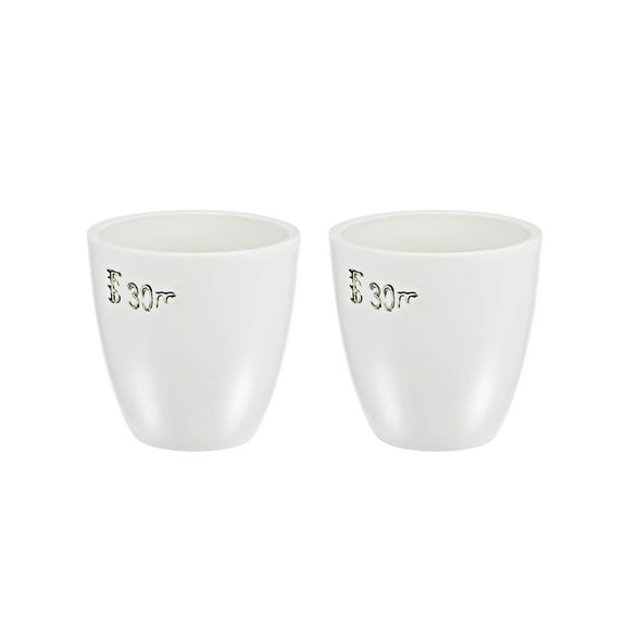 30ml Porcelain Crucible Cup for Foundry Melting Casting Refining 2 Pack