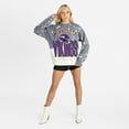thumbnail image 3 of Women's Gameday Couture  Gray Minnesota Vikings Arch Rivals Faded Wash Sweatshirt, 3 of 7